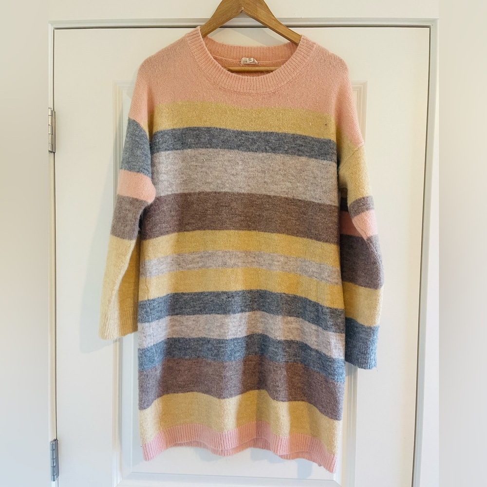 Striped Multicolor Sweater Dress